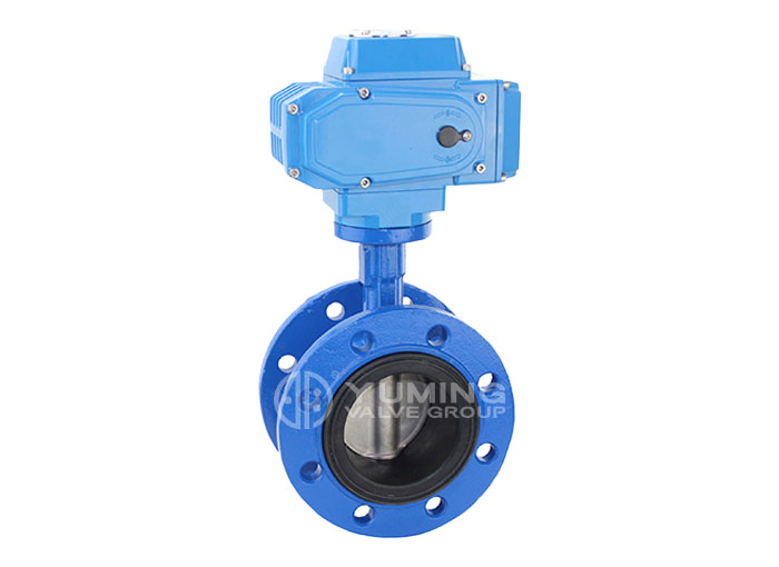 Van bướm mặt bích thiết bị truyền động điện