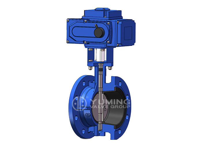 Van bướm mặt bích thiết bị truyền động điện