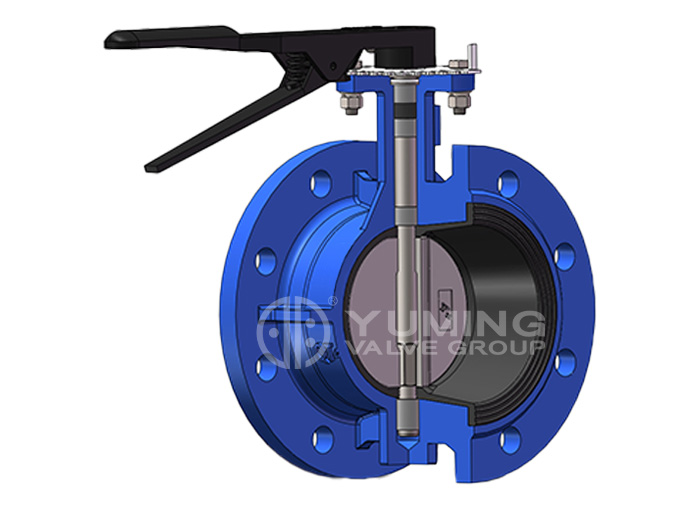 Tay cầm van bướm phớt mềm loại mặt bích