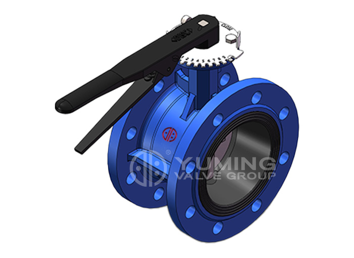 Tay cầm van bướm phớt mềm loại mặt bích